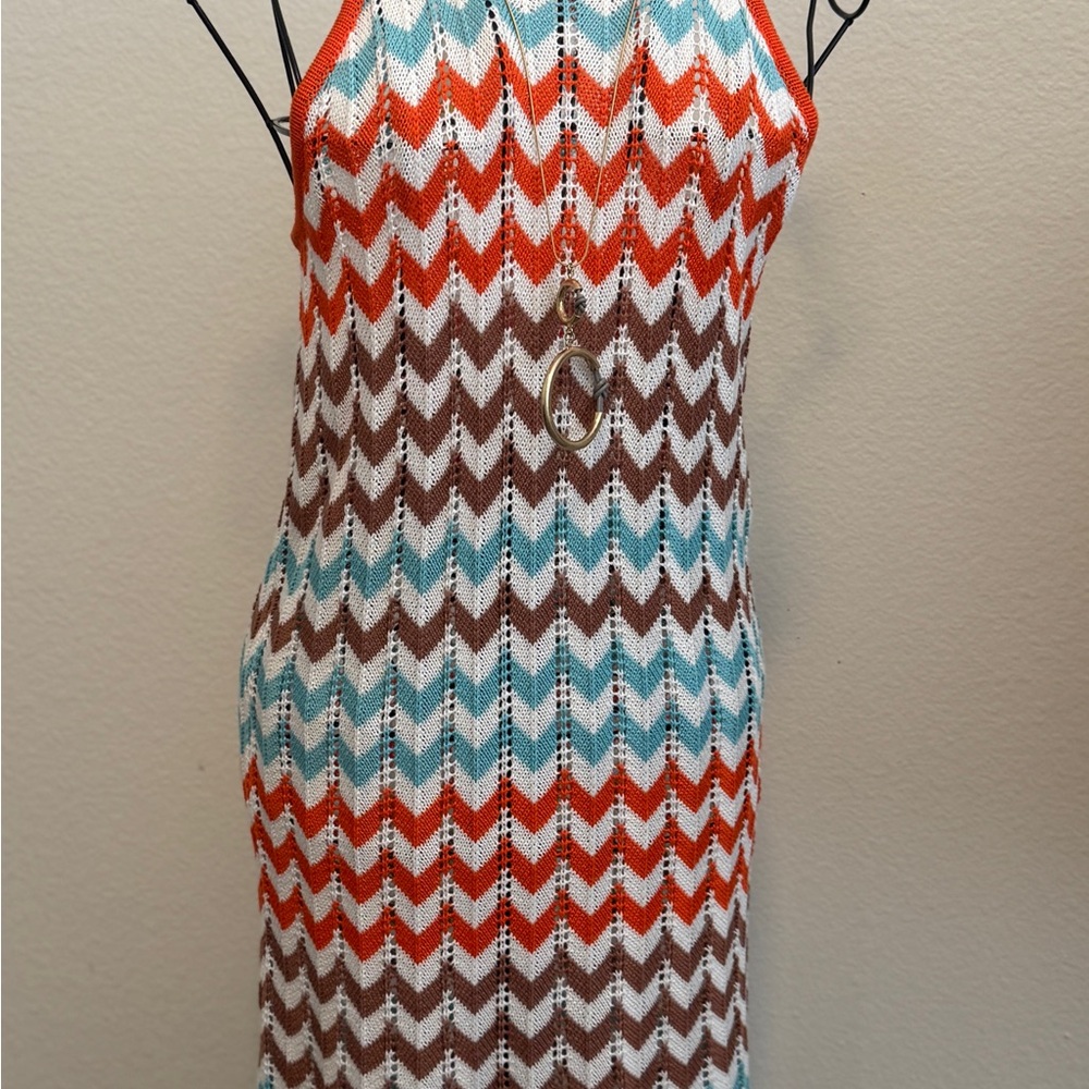 C&C California Blue and Brown Knit Top